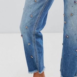 PULL&BEAR Embellished Straight Leg Jean